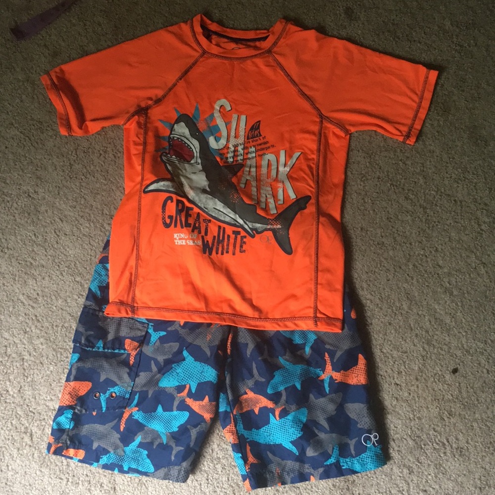 Swimming trunks and rash guard bundle
